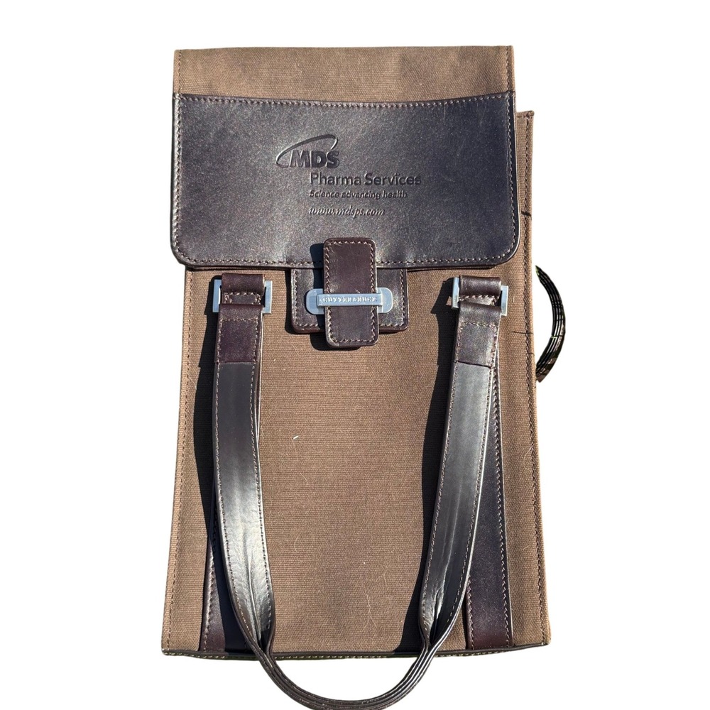 Cutter & Buck Brown Canvas Leather Wine Carrier Bag Insulated Chiller Sleeve